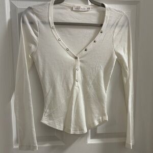 All in Favor White Long Sleeve Top